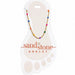 This Sand & Stone Petite Rainbow Beaded Chain Anklet crafted from hypoallergenic stainless steel, it resists tarnish and stays water-resistant all day.