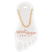 Bold gold anklet with orange enamel link chain design for a vibrant summer look
