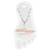 Sand & Stone anklet on a clear plastic stand with branding.