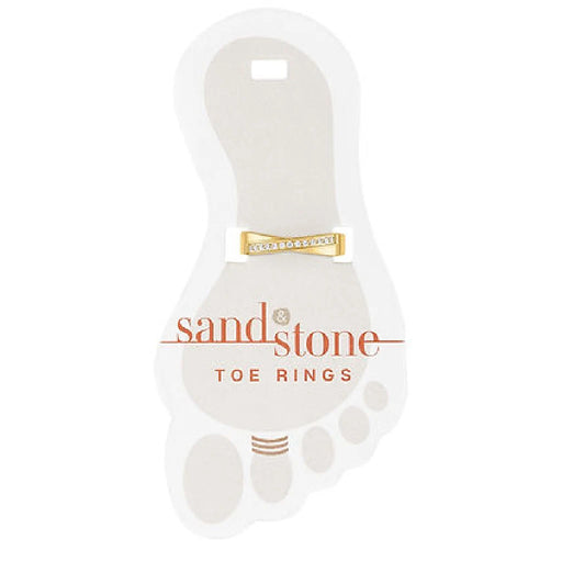 Sandstone toe rings in a gold finish, showcasing a unique blend of natural texture and elegant design.