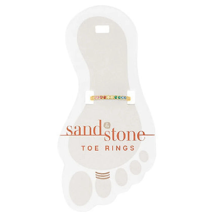 Sandstone toe ring displayed on a white background, showcasing its natural texture and earthy tones.
