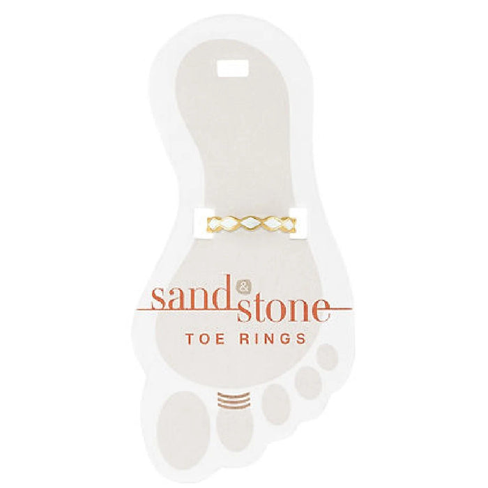 A collection of unique sandstone toe rings showcasing various intricate designs and textures.