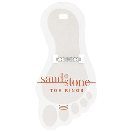 Sandstone toe rings displayed in elegant white packaging, showcasing their unique design and natural texture.