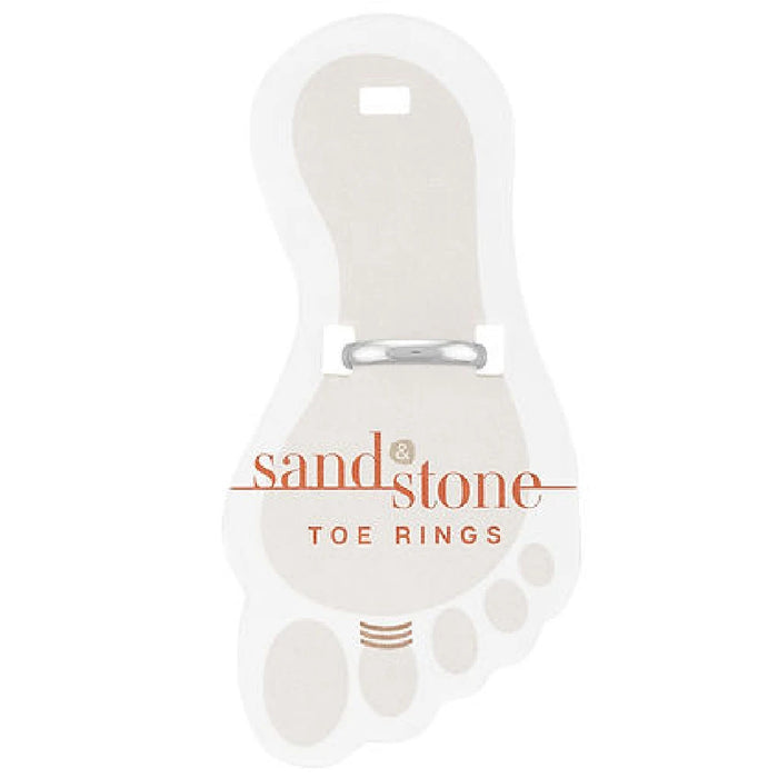 andstone toe rings arranged in a sleek white box, emphasizing their distinctive patterns and natural beauty.