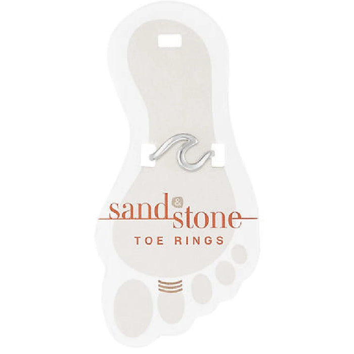 Stylish silver toe rings with sandstone accents, combining natural textures with contemporary jewelry design.