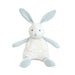 Soft plush bunny with light‑blue striped arms and legs on a white background