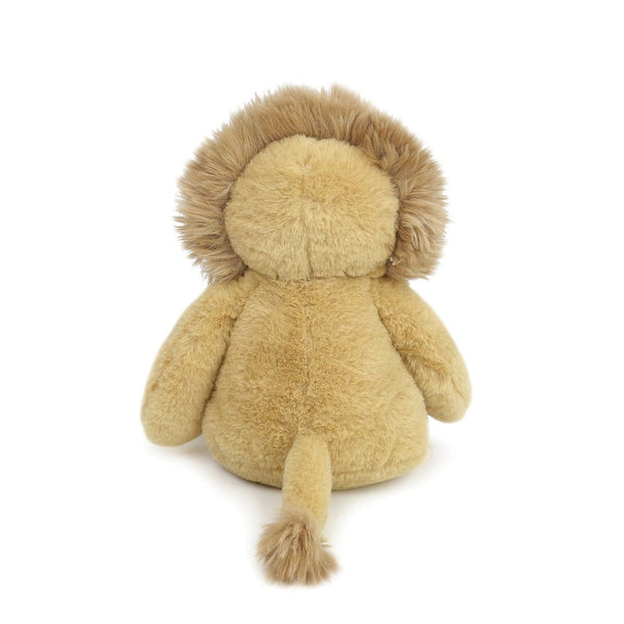 Plush lion toy on a white background
