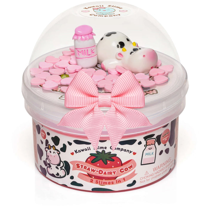 Cute straw-dairy cow slime