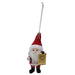Santa Claus ornament holding a 'Santa's Nice List' sign on a white background