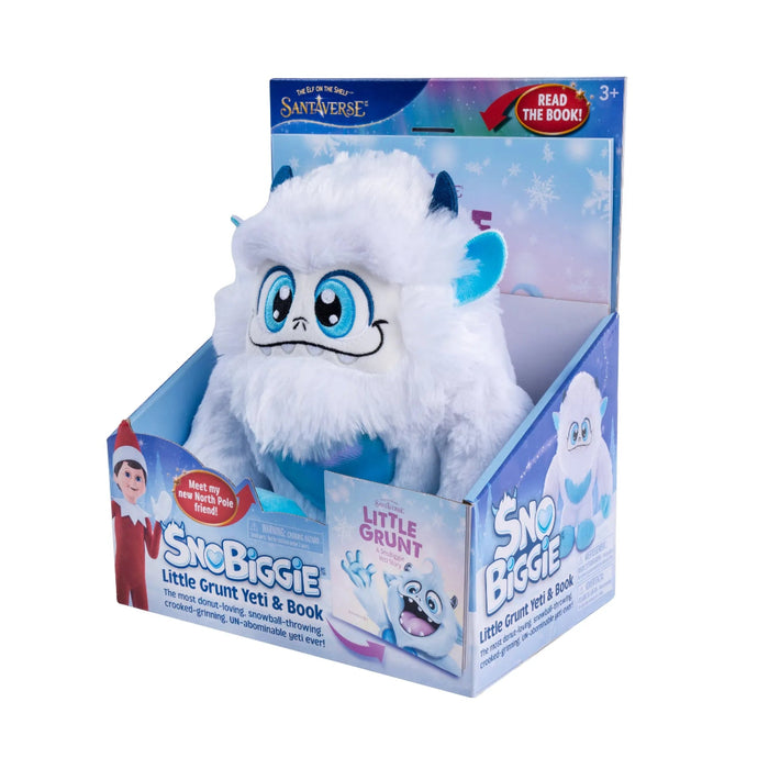 The Elf on the Shelf Little Grunt Plush Yeti and Book gift set featuring an adorable yeti stuffed toy and coordinating storybook.