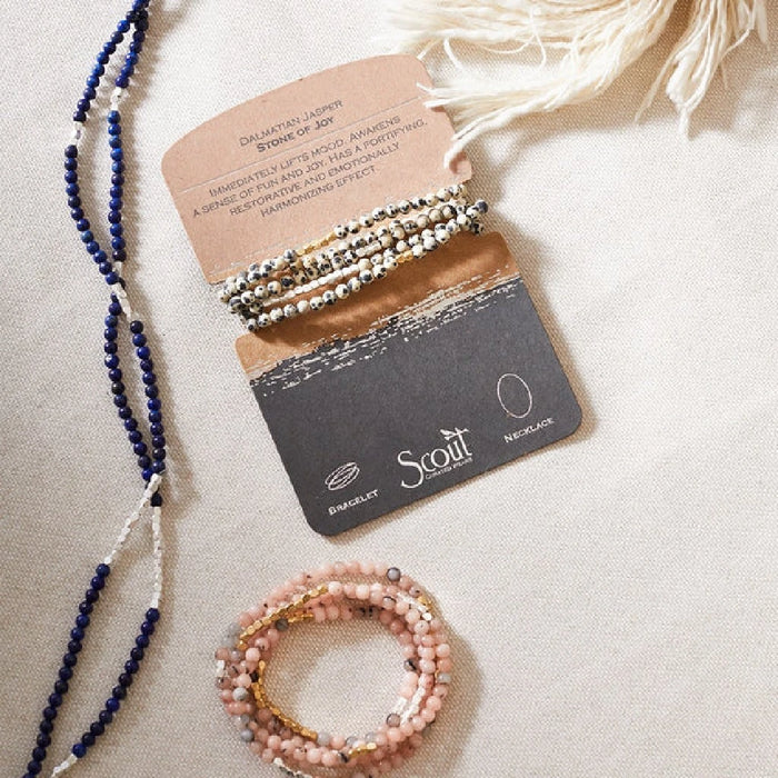 Morganite and Black Tourmaline Convertible Wrap Jewelry