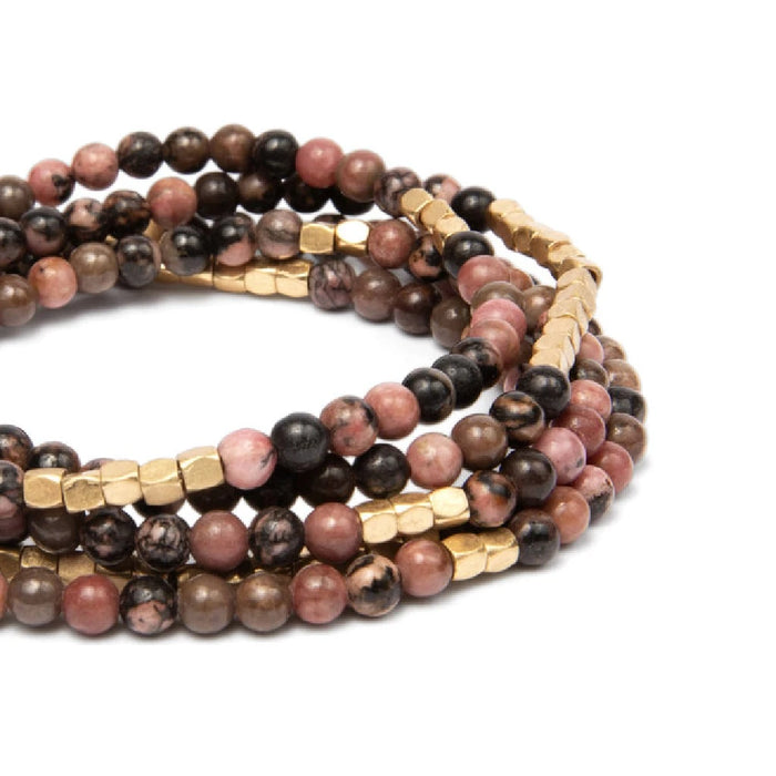 Rhodochrosite Stone of Love Wrap Necklace Bracelet