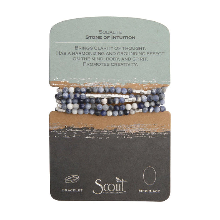 Scout Curated Wears Sodalite Silver Stone Wrap Bracelet