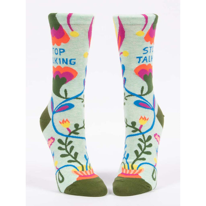Blue Q : Women's Crew Socks - Stop Talking at Annie's Hallmark