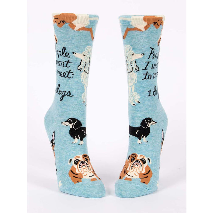 Blue Q : Women's Crew Socks - People I Want To Meet: Dogs at Annie's Hallmark