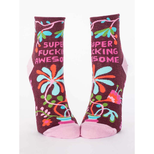 Blue Q : Women's Ankle Socks - Super F**cking Awesome at Annie's Hallmark