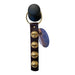 Black bell with gold accents on a white background