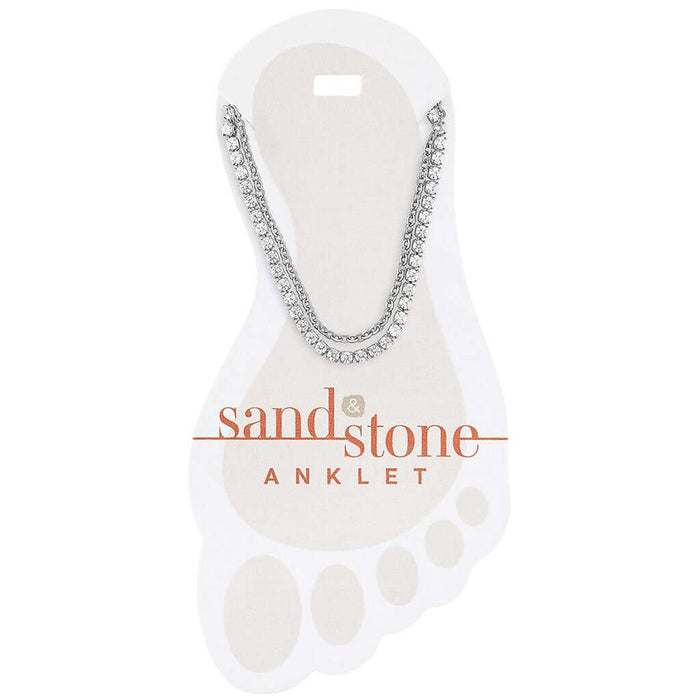 Sand & Stone - Dangle Anklet - Silver anklet - waterproof jewelry - Hypoallergenic jewelry - waterproof anklet 
