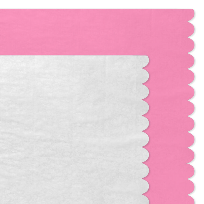Hallmark : Scalloped Solid Pink and White 2-Pack Tissue Paper, 4 sheets