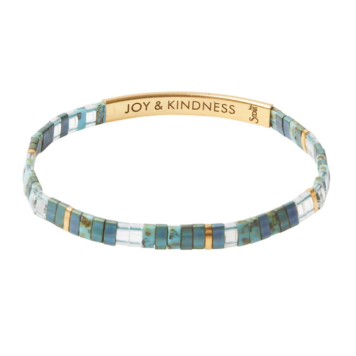 Scout Curated Wears : Good Karma Miyuki Bracelet - "Joy & Kindness" - Marine/Gold