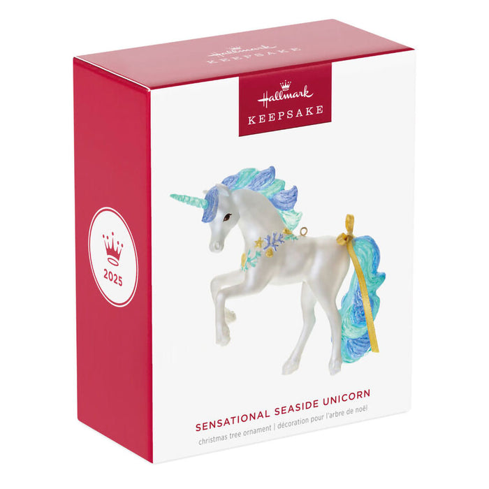 Hallmark : 2025 Keepsake Sensational Seaside Unicorn Ornament (297)