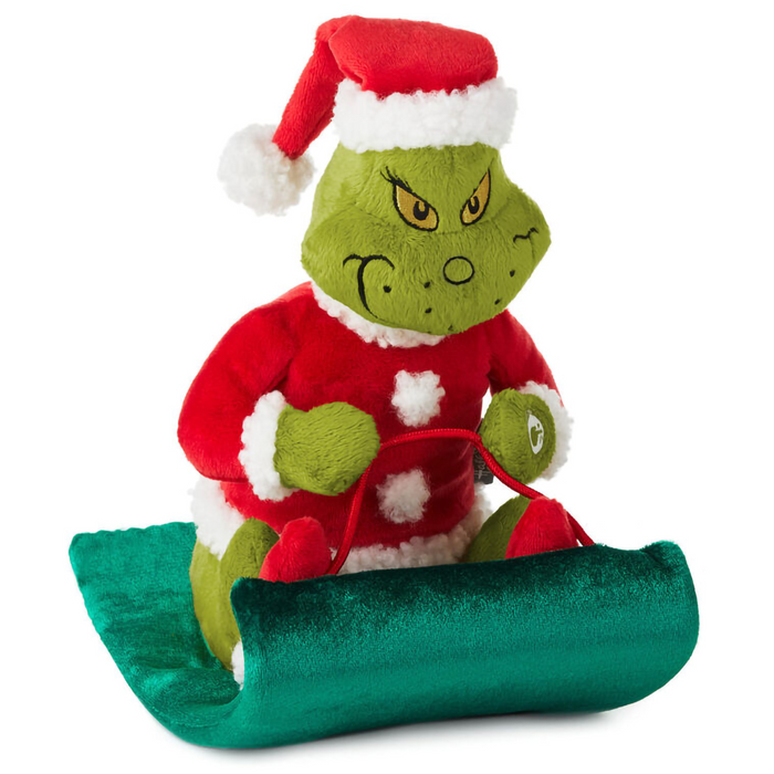 Hallmark : Dr. Seuss's How the Grinch Stole Christmas!™ - Grinch on Sled Musical Plush With Motion, 9.5"