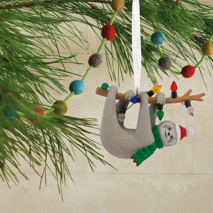 Hallmark : Festive Sloth on Tree Branch Hallmark Ornament