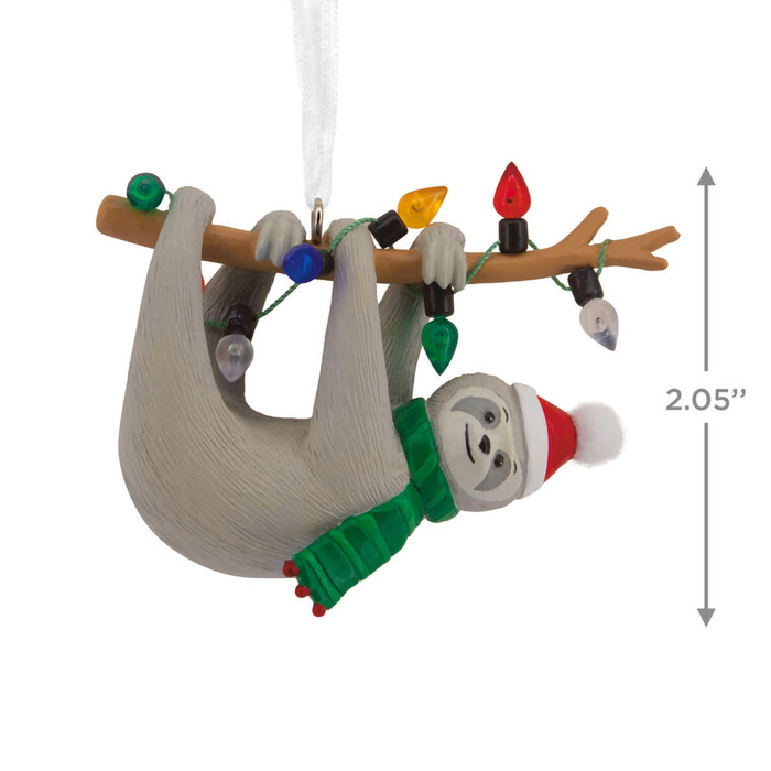 Hallmark : Festive Sloth on Tree Branch Hallmark Ornament