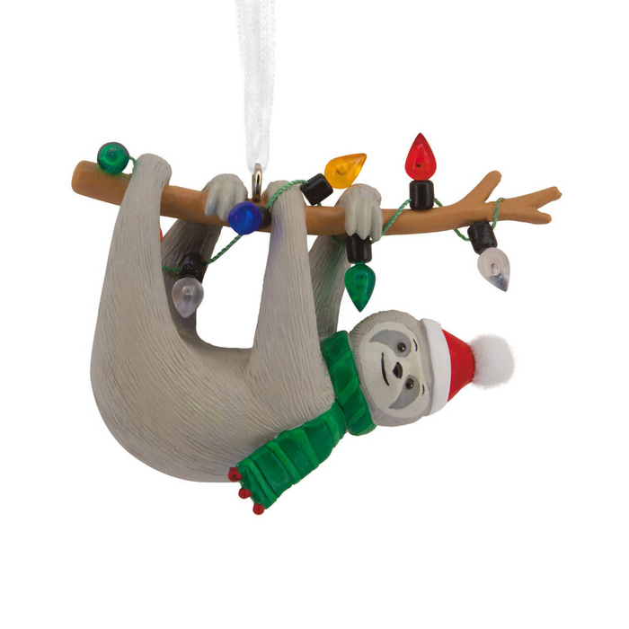 Hallmark : Festive Sloth on Tree Branch Hallmark Ornament