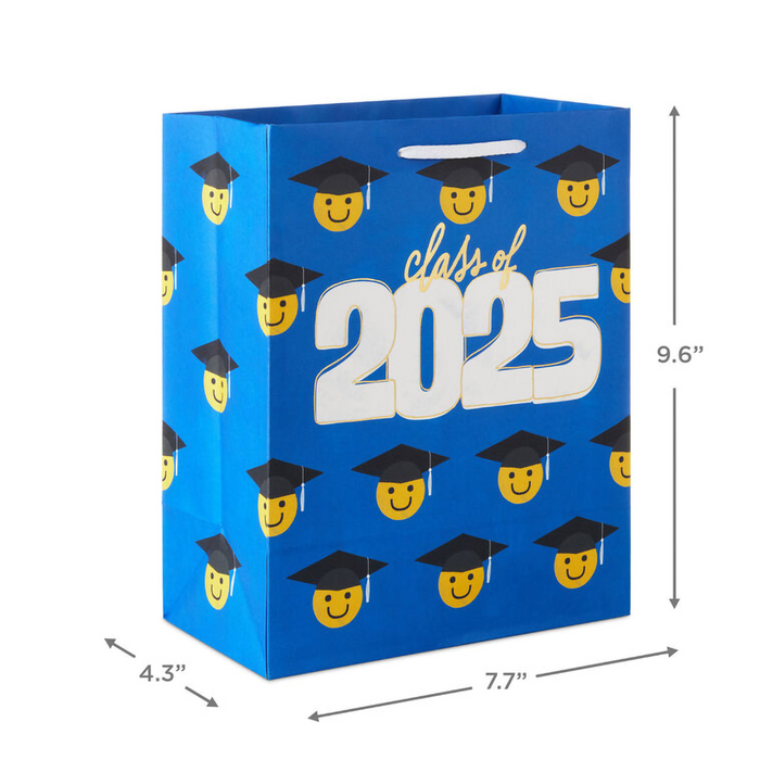 Hallmark : 9.6" Smiley Faces in Grad Caps Medium Graduation Gift Bag