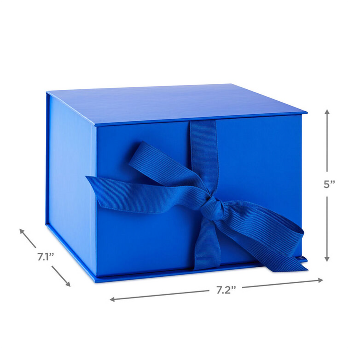 Hallmark : 7.2" Solid Royal Blue Large Square Gift Box