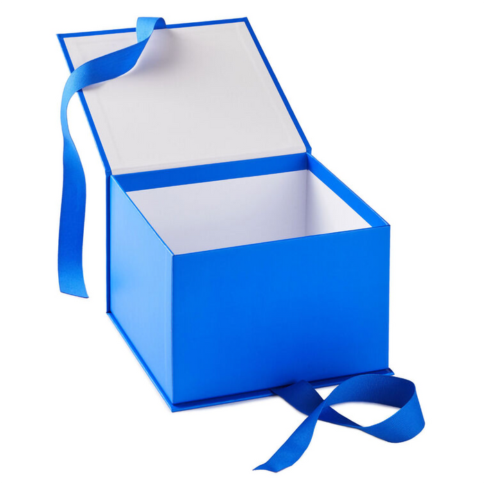 Hallmark : 7.2" Solid Royal Blue Large Square Gift Box