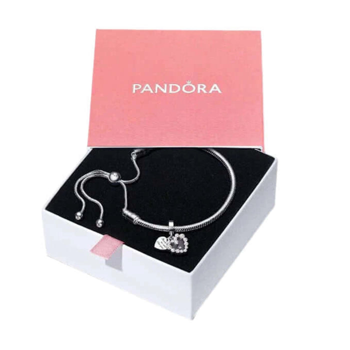 PANDORA : Sparkling Dangle Heart Bracelet Set