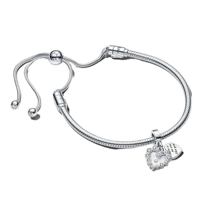 PANDORA : Sparkling Dangle Heart Bracelet Set