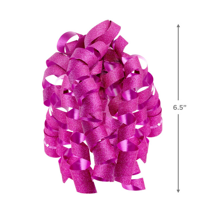 Hallmark : 6.5" Sparkling Pink Curly Ribbon Gift Bow