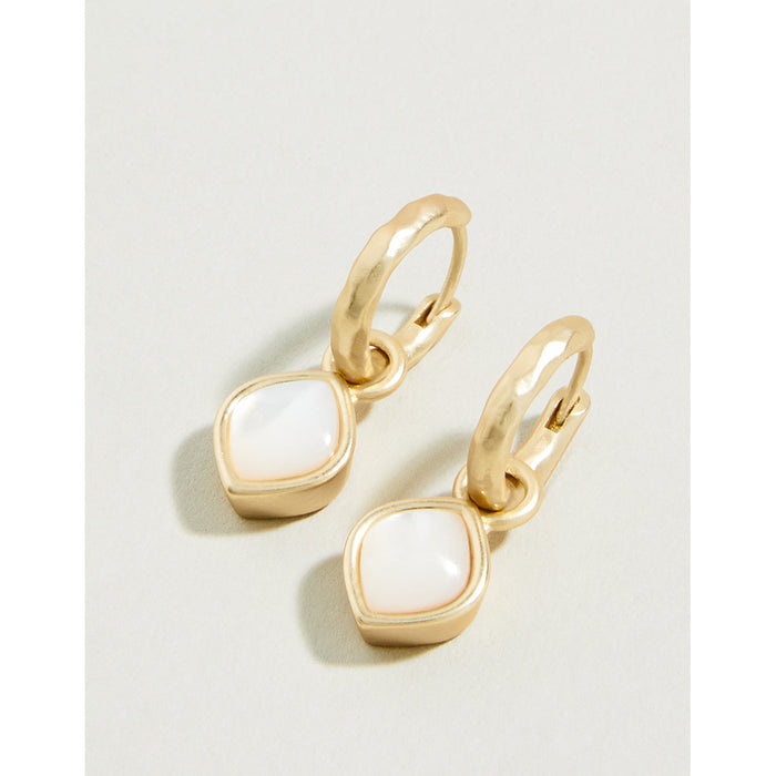 Spartina 499 jewelry-Matte finish earrings-Dangle earrings-Gold earrings-Gold jewelry-Mother of pearl-gift shop-gifts for her