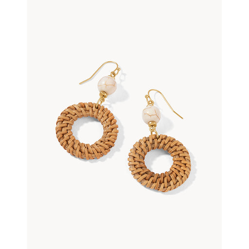 Spartina 499 - Woven Ring Earrings- jewelry-Matte finish earrings-Drop earrings- Gold earrings- Gold jewelry-gift shop-gifts for her