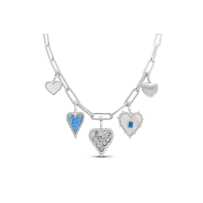Stia necklace - Charm Necklace - Amour - Hearts - Sterling Silver Necklace - E-coating - Stia jewelry near me