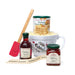 Stonewall Kitchen Holiday Batter Bowl Gift Set with pancake mix, holiday syrup, holiday jam, ceramic mixing bowl and baking tools