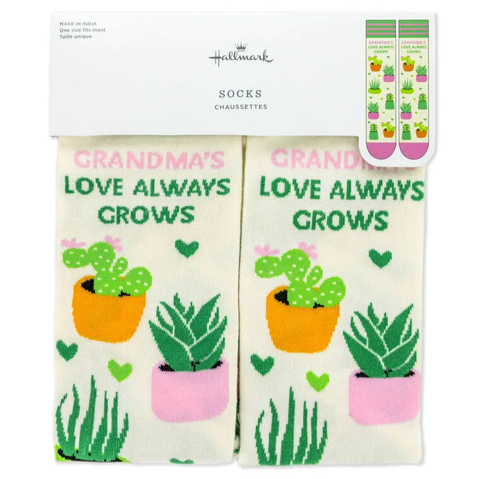 Hallmark : Grandma's Love Always Grows Novelty Crew Socks