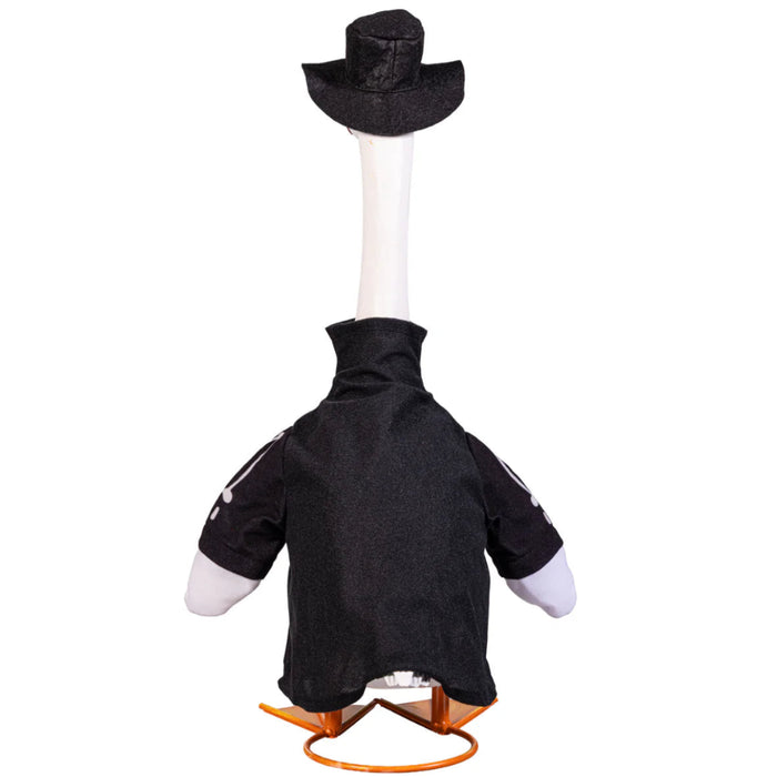 spooky fun to any Halloween displays with this Skeleton outfit, designed to turn any porch goose into the life of the party. 