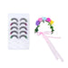 Evergreen goose eyelashes and floral headband accessory set for decorative goose figures