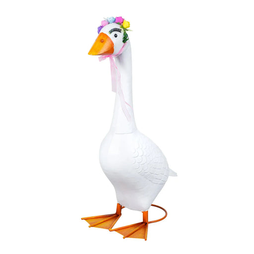 Evergreen goose eyelashes and floral headband accessory set for decorative goose figures