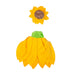 A whimsical duck wearing a bright dress, posing playfully in a natural setting.