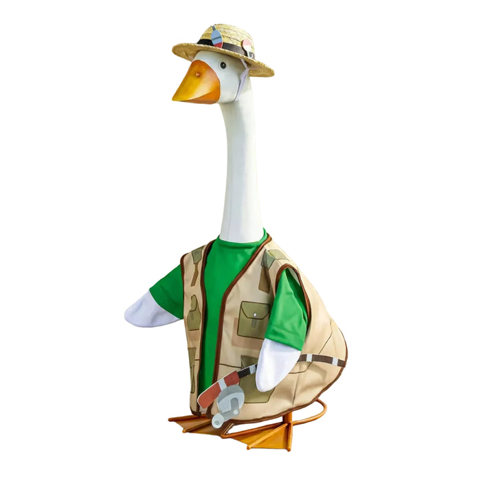 The Evergreen Giddy the Goose Outfit in Go Fishing dresses your lawn or porch goose in a fun, fishing-themed costume that anglers and outdoor enthusiasts will absolutely love.
