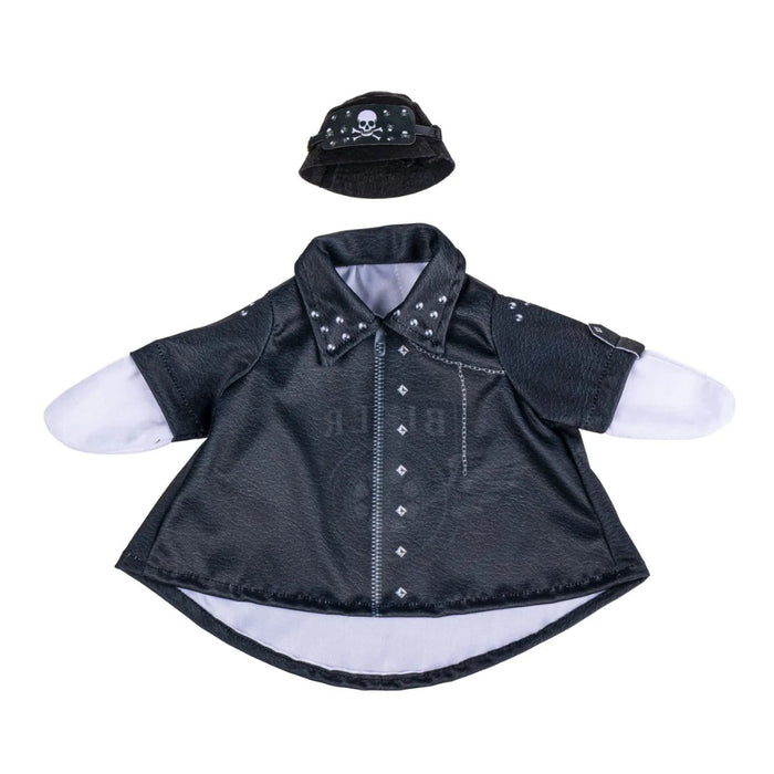 Evergreen Giddy the Goose Biker Outfit with jacket, cap, and sunglasses for porch goose decor