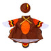 Children's turkey costume with cape, hat, and feather details on a white background