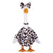 Charming outfit designed for decorative porch geese.