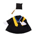 A duck sporting a graduation cap and gown, illustrating a humorous and lighthearted approach to graduation celebrations.