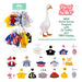 A duck proudly wearing a graduation gown and cap, symbolizing achievement and celebration of education.